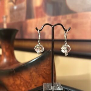 Elegant Silver Crystal Drop Earrings